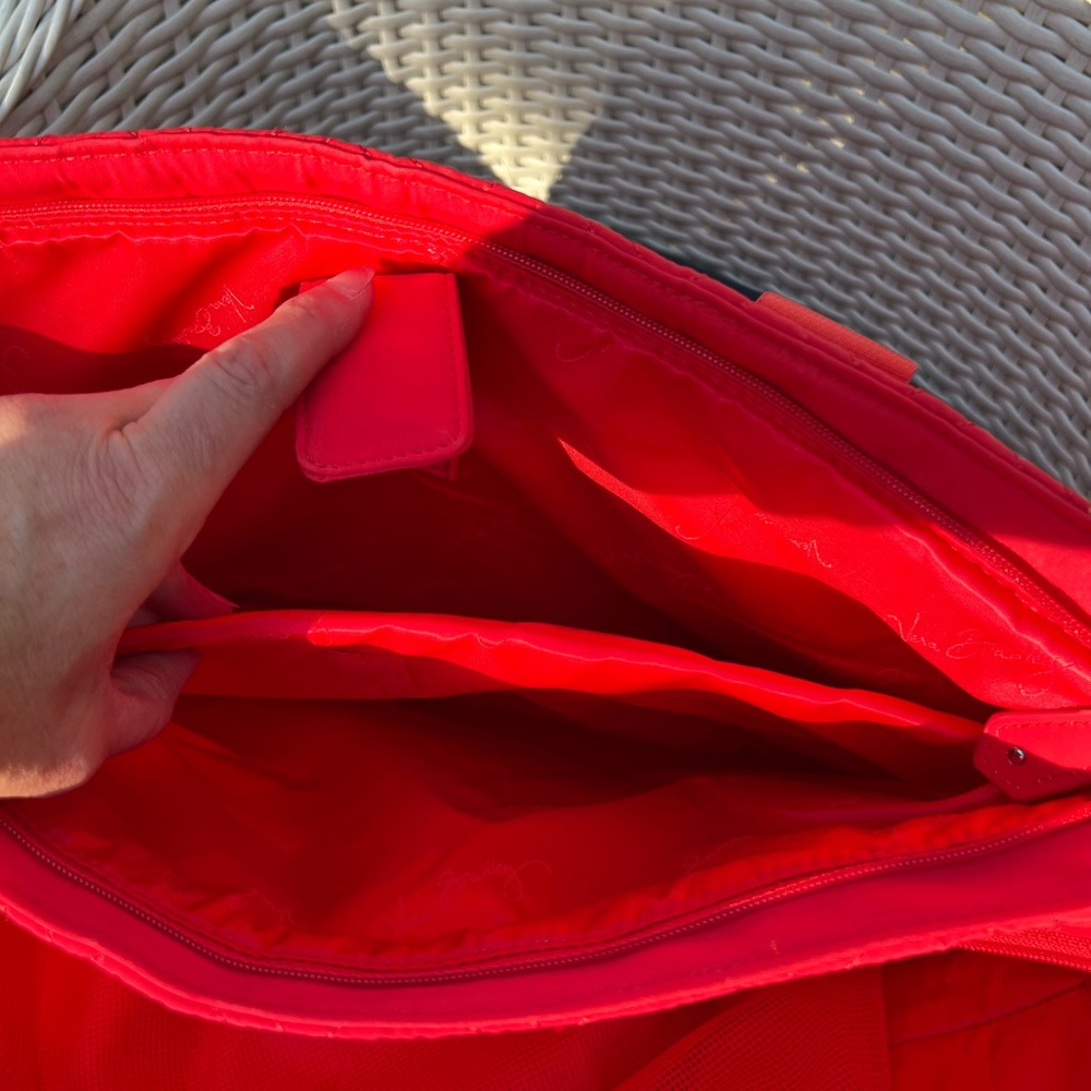 Vera Bradley Vibrant Red Quilted Travel Bag - Picture 5 of 13